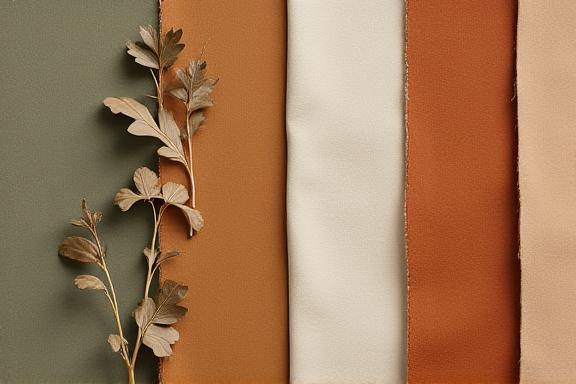 Eco-friendly tanned leather samples