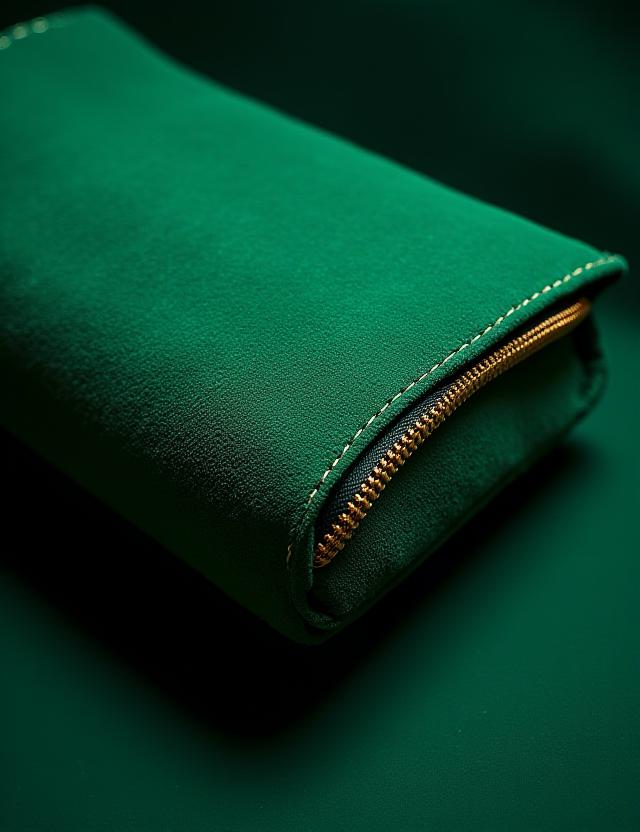 Mayfair Clutch in soft emerald suede