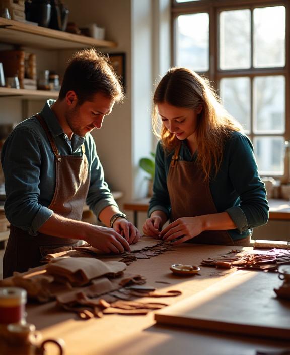 Artisans at work in our John Street workshop in London