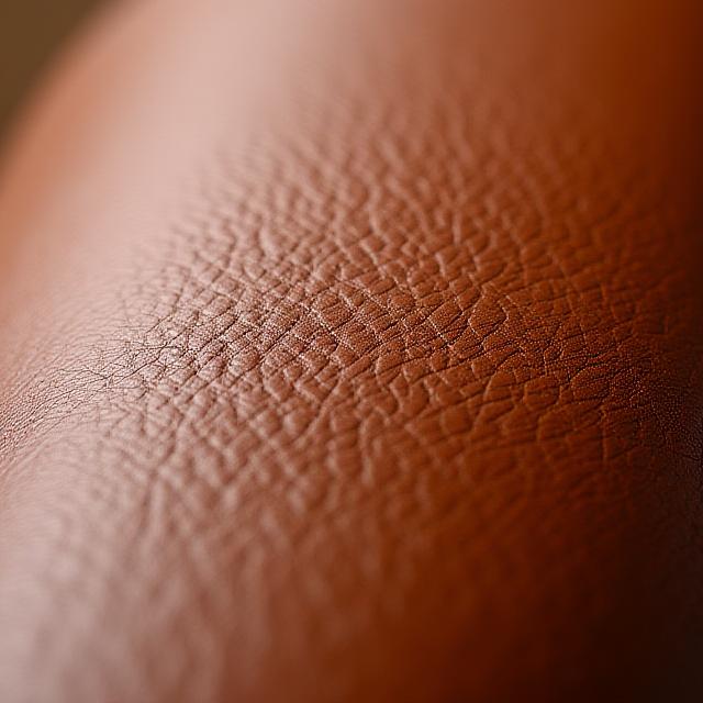 Close-up of premium, ethically sourced leather texture